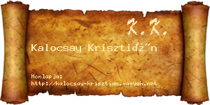 Kalocsay Krisztián névjegykártya