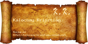 Kalocsay Krisztián névjegykártya